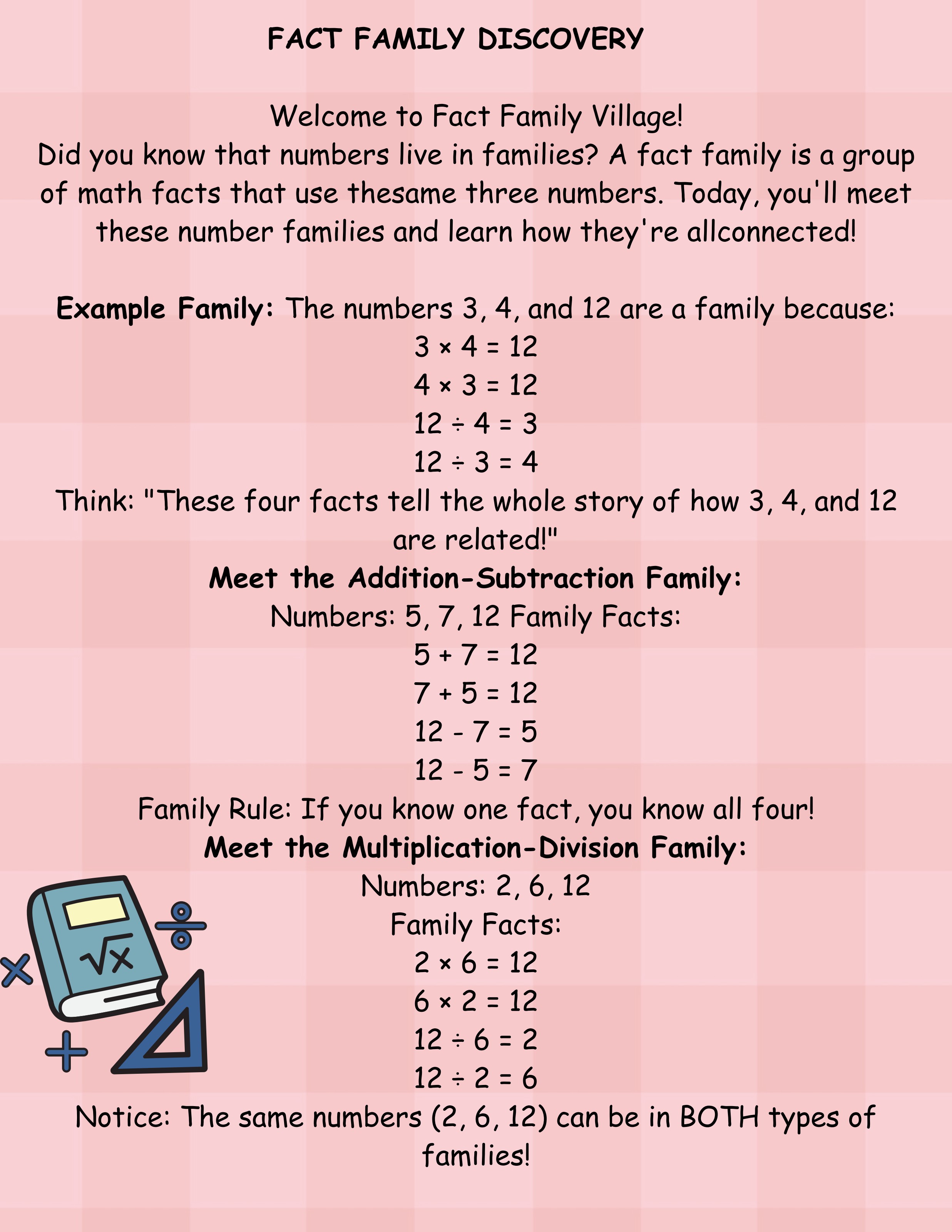 Fact Families & Logic worksheet preview